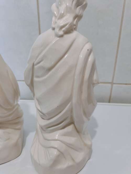 Absolutely Magnificent Handmade White Glazed Porcelain Mary and Joseph