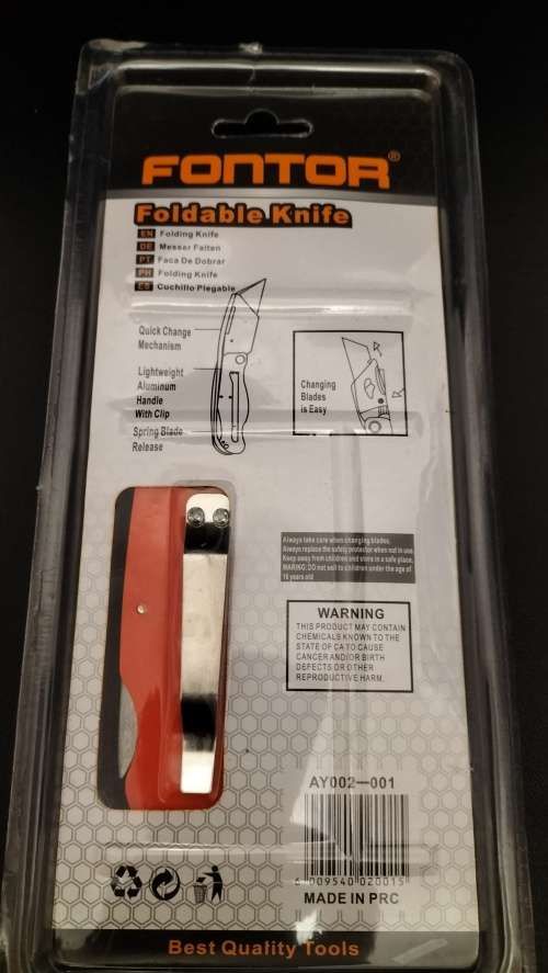 Folding Solid Utility Knife - New