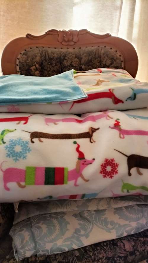 A Magnificent Fleece Continental Dog Pillow with Reversible Large Blanket