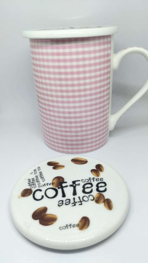 Set of Two Ceramic Coffee Cup Lids/Coasters