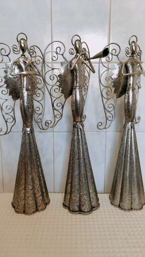 3 x Large Magnificent Rare Metal Angels in Excellent Condition (53cm) Bid Per Angel