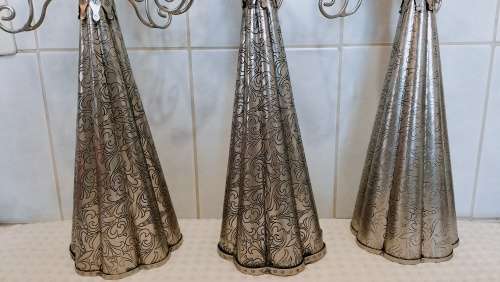 3 x Large Magnificent Rare Metal Angels in Excellent Condition (53cm) Bid Per Angel