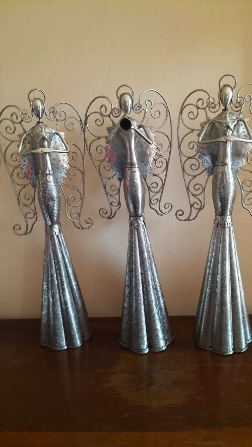 3 x Large Magnificent Rare Metal Angels in Excellent Condition (53cm) Bid Per Angel