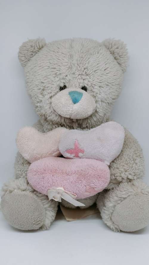 Soft Toy Plush - Bear - Holding Hearts