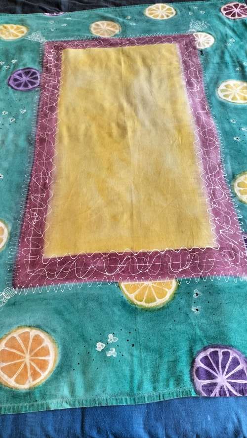 Stunningly Beautiful Hand Painted Table Cloth in Good Condition