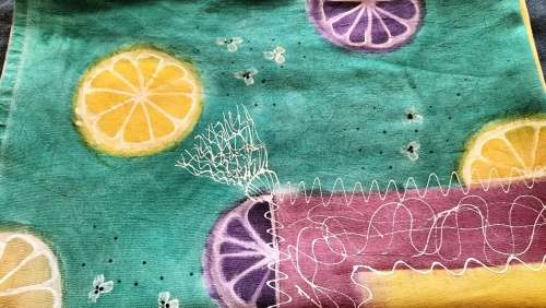 Stunningly Beautiful Hand Painted Table Cloth in Good Condition