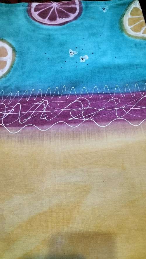 Stunningly Beautiful Hand Painted Table Cloth in Good Condition