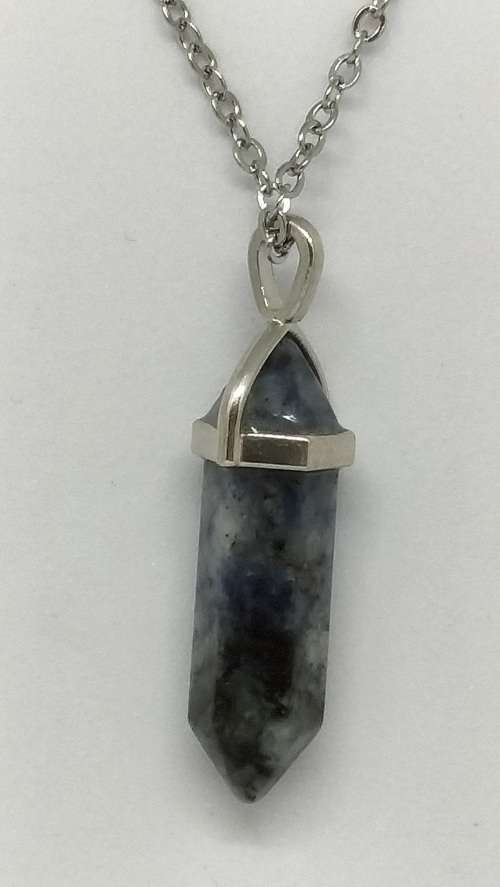 Semi Precious Stone Pendant On Chain - 30mm