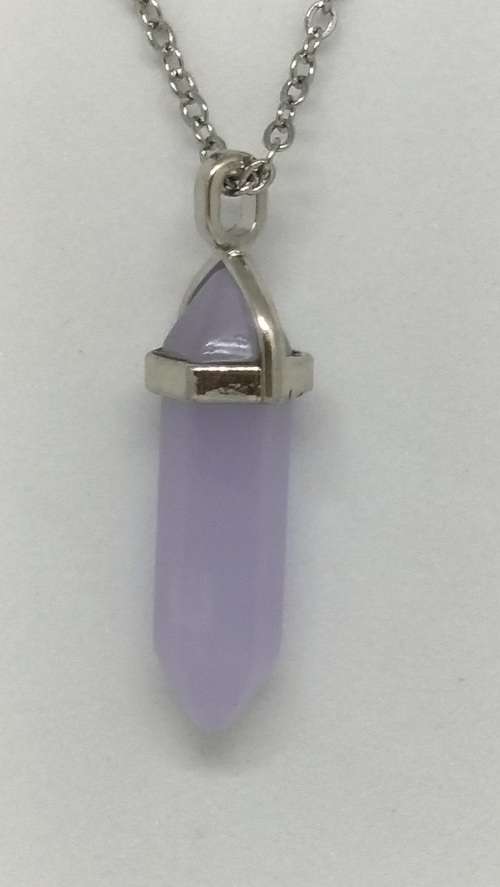 Semi Precious Stone Pendant On Chain - 30mm
