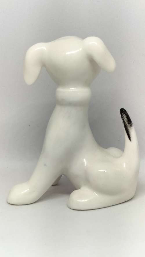 Beautiful Glazed Porcelain Hand Painted Dog Figurine - 10cm