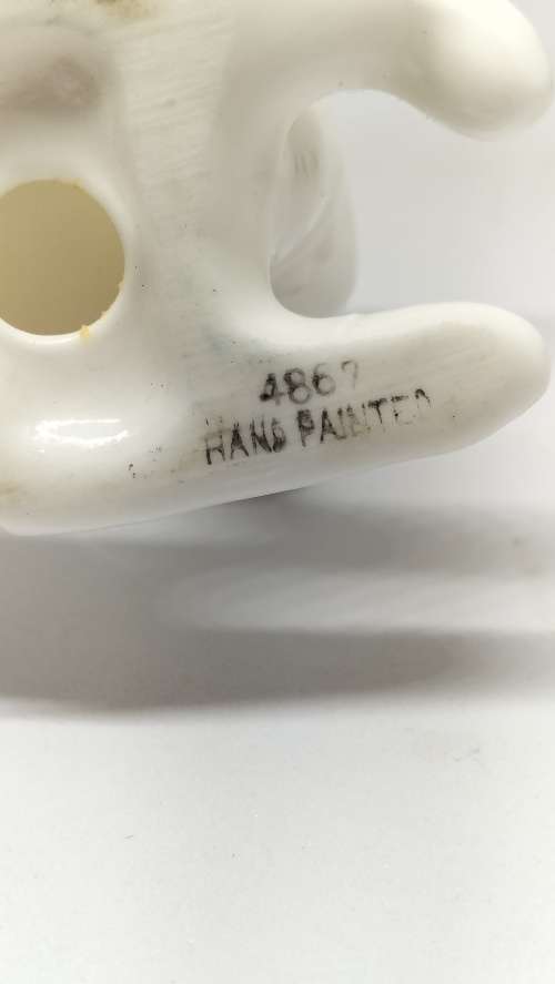 Beautiful Glazed Porcelain Hand Painted Dog Figurine - 7cm