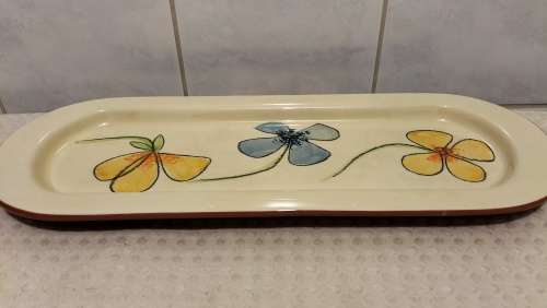 Beautiful Long Glazed Ceramic Snack Platter 43cm x 15cm