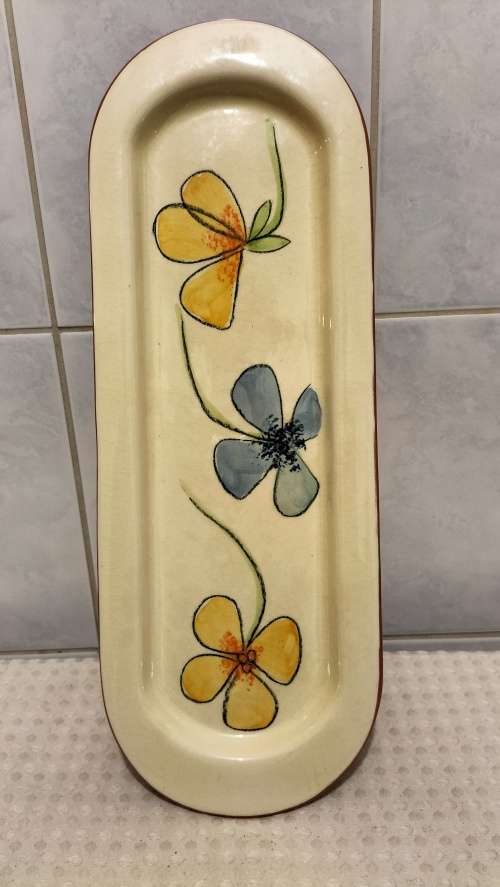 Beautiful Long Glazed Ceramic Snack Platter 43cm x 15cm