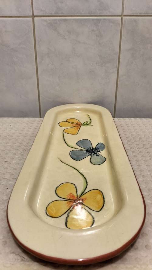 Beautiful Long Glazed Ceramic Snack Platter 43cm x 15cm