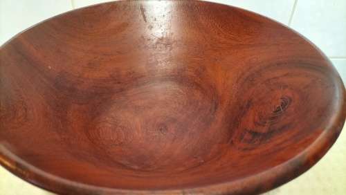 Stunning Solid Wood Fruit Bowl 34cm x 12.5cm ( 4 Of 4 )