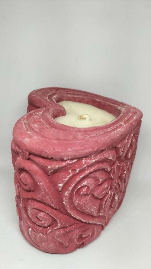 Superb Heart Shaped Candle Holder With Candle