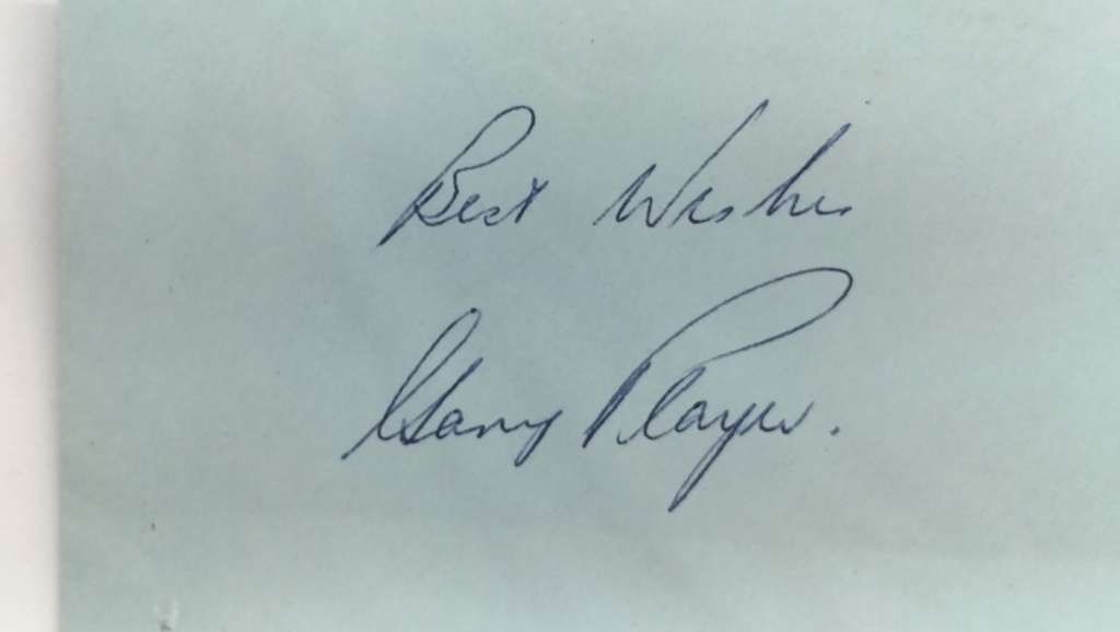 Autograph Of Legendary Golfer Gary Player Circa 1955