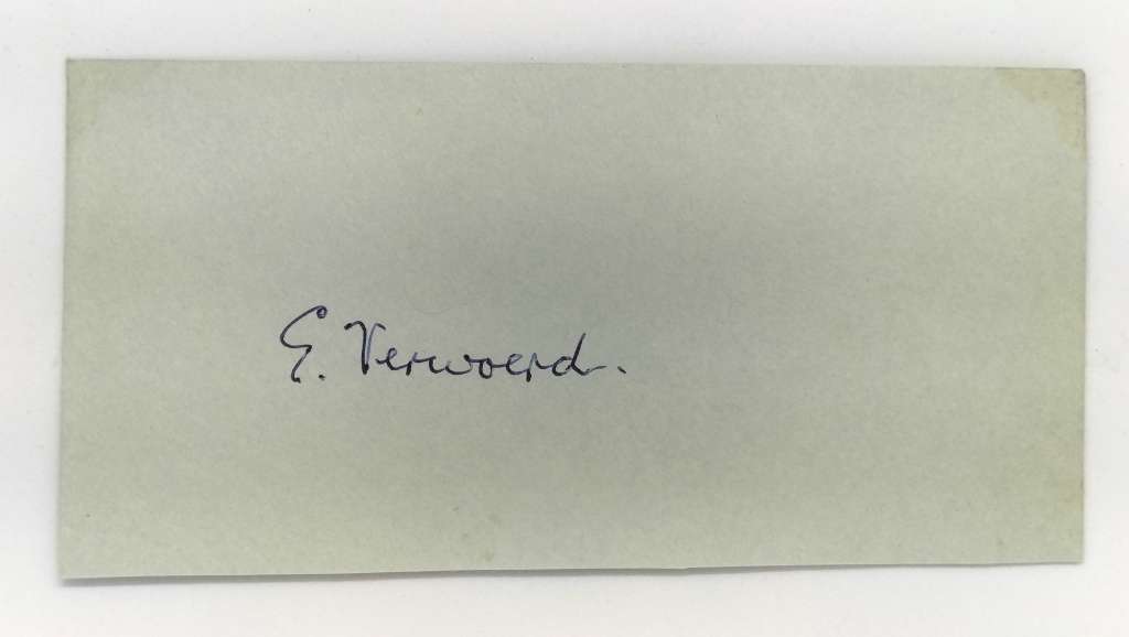 Autograph Of Elizabeth (Betsie) Verwoerd Wife To Former South African State President HF Verwoerd