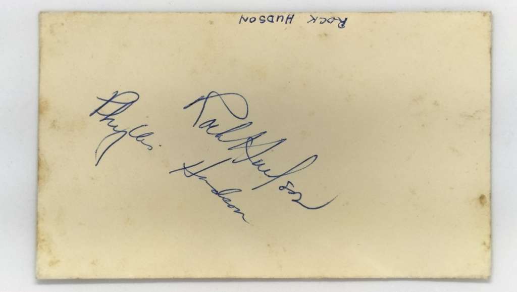Autographs Of Legendary Film Star Rock Hudson And Wife Phyllis Hudson
