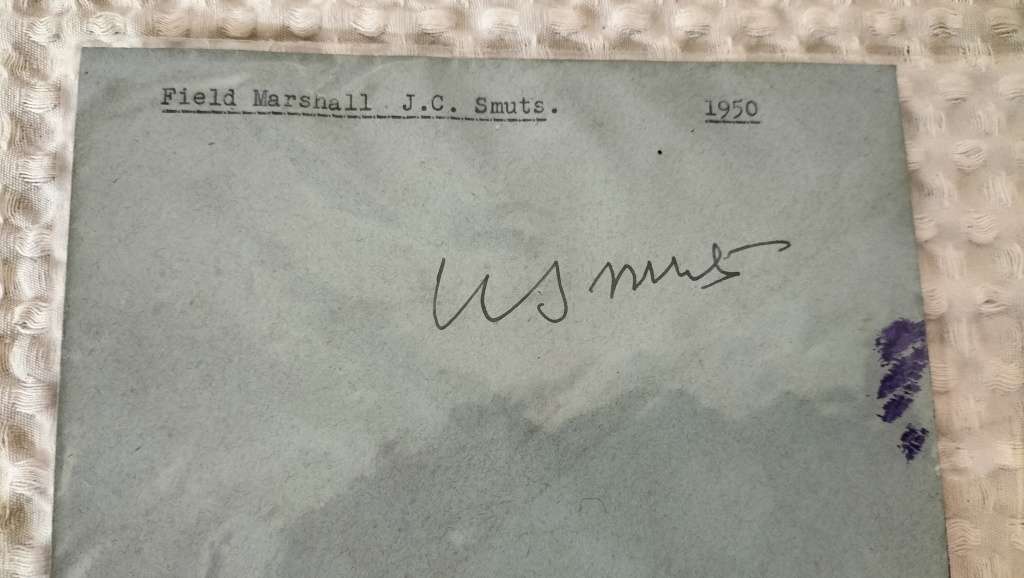Autograph Of Field Marshall JC Smuts Former Prime Minister Of South Africa Circa 1950