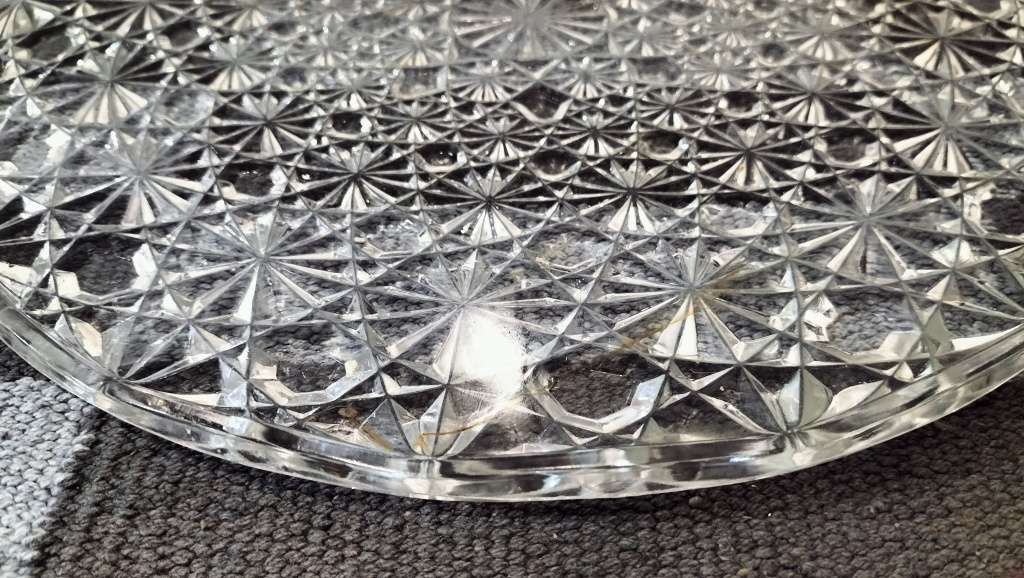 Magnificent Cut Glass Cake Platter 31.5cm
