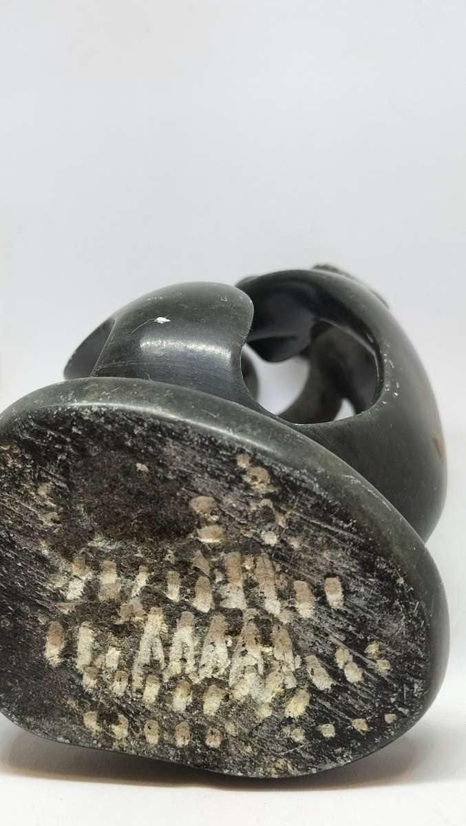 Magnificent Shona Solid Stone Carving Of A Family - 1.4kg