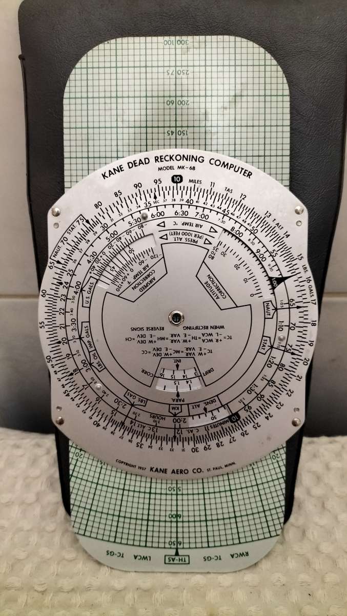 1957 Kane Dead Reckoning Computer Model MK - 68 Aviation Instrument In Original Case