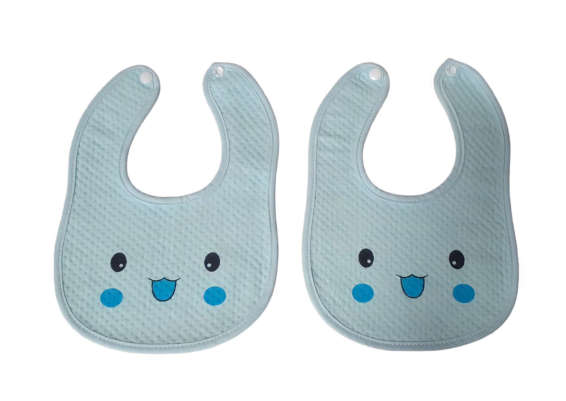 Late Entry - Quality Baby Feeding Bib - BLUE (Pack Of 2) - Sealed New