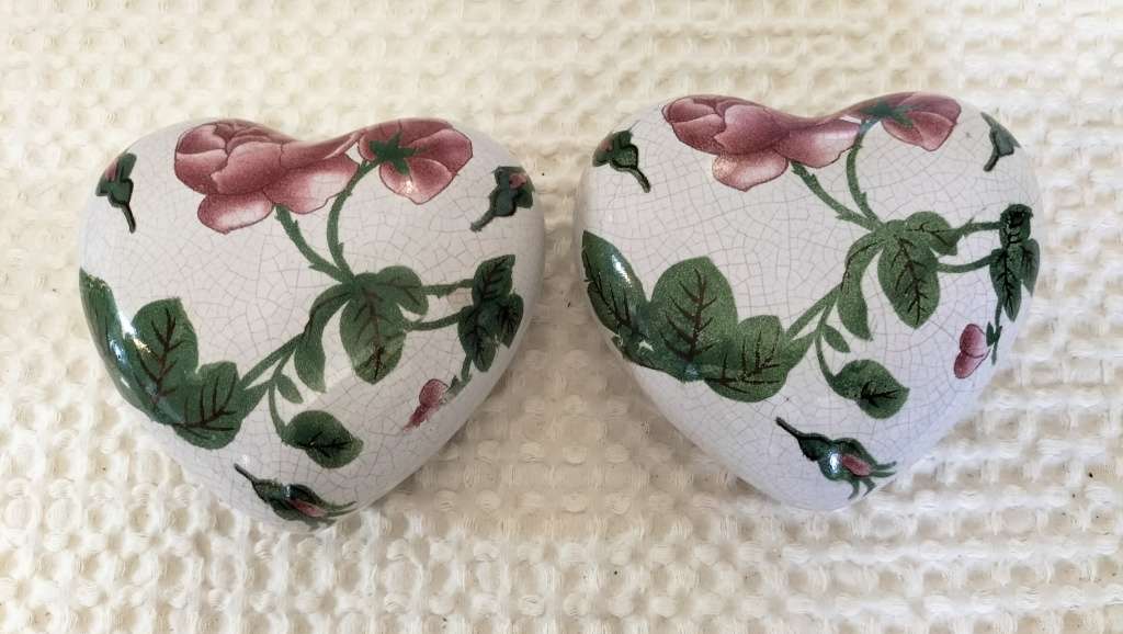 Set of 2 Glazed Pottery Wall Decorations