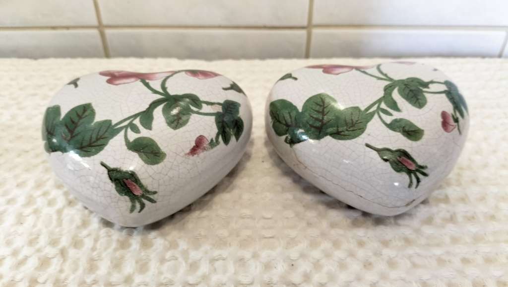 Set of 2 Glazed Pottery Wall Decorations