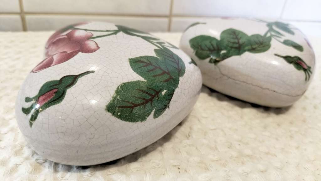 Set of 2 Glazed Pottery Wall Decorations