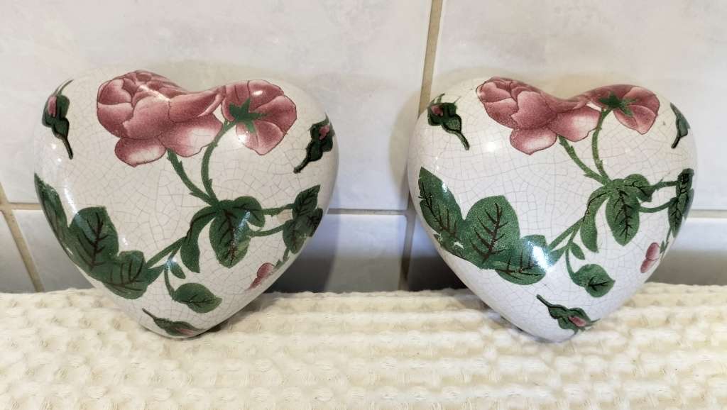 Set of 2 Glazed Pottery Wall Decorations