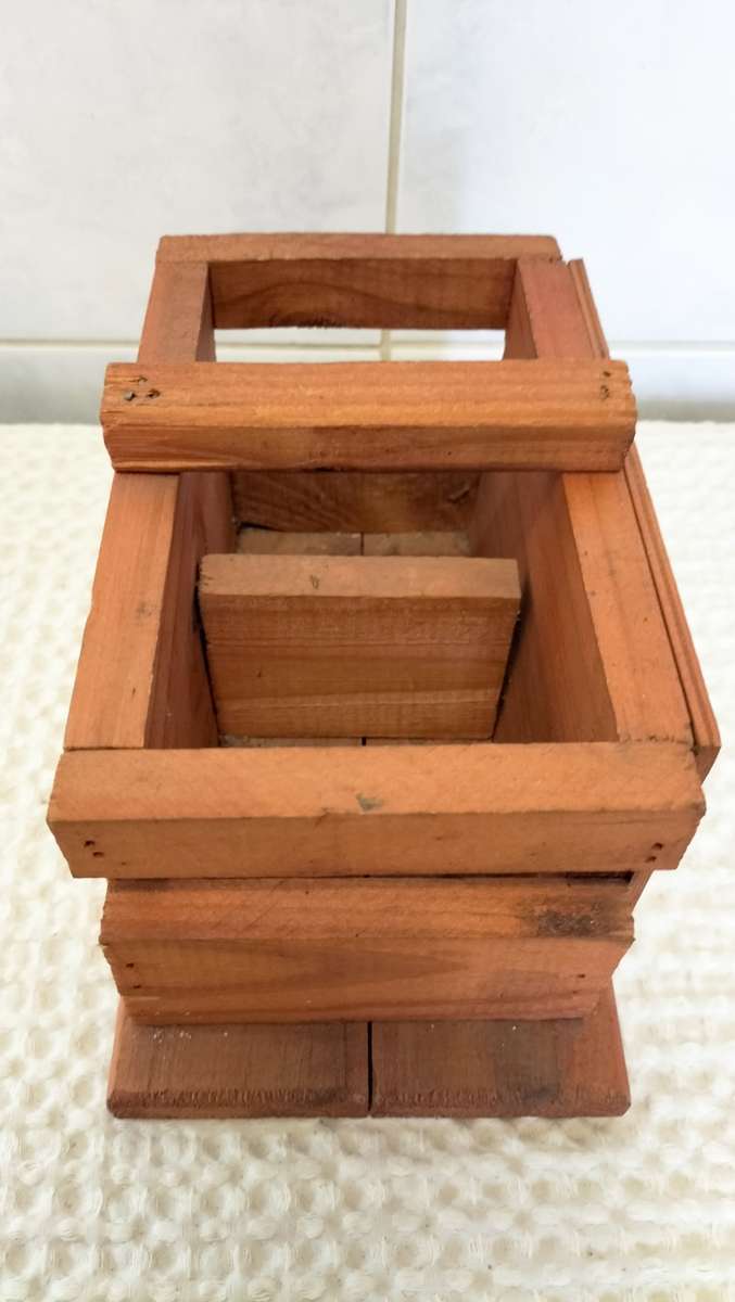 Wooden Kitchen 2 Compartment Knife Holder