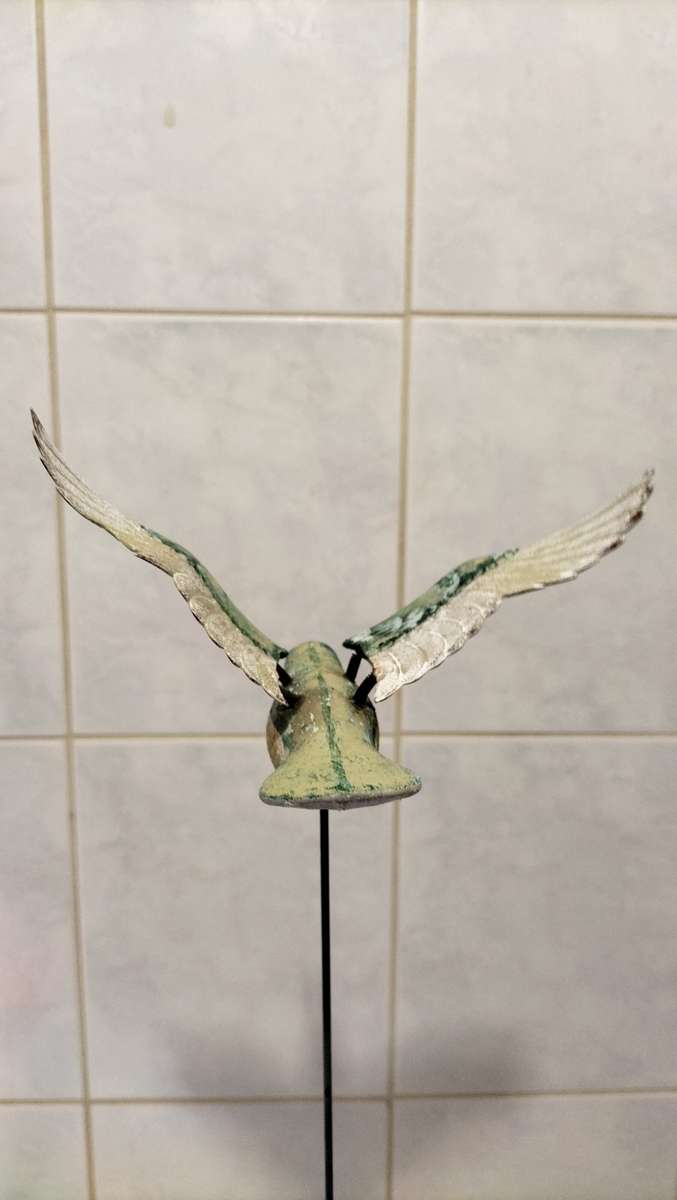 Painted Wooden Garden Humming Bird With Moving Wings