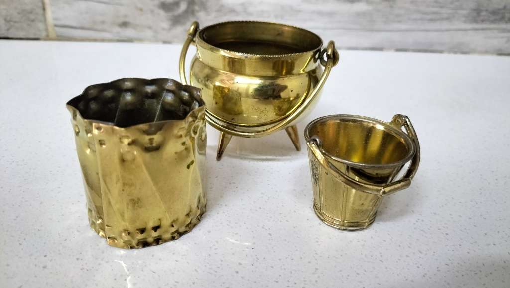 3 x Small Brass Ornaments