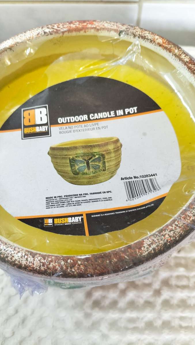 Unused Bush Baby Outdoor Citronella Candle in Pot