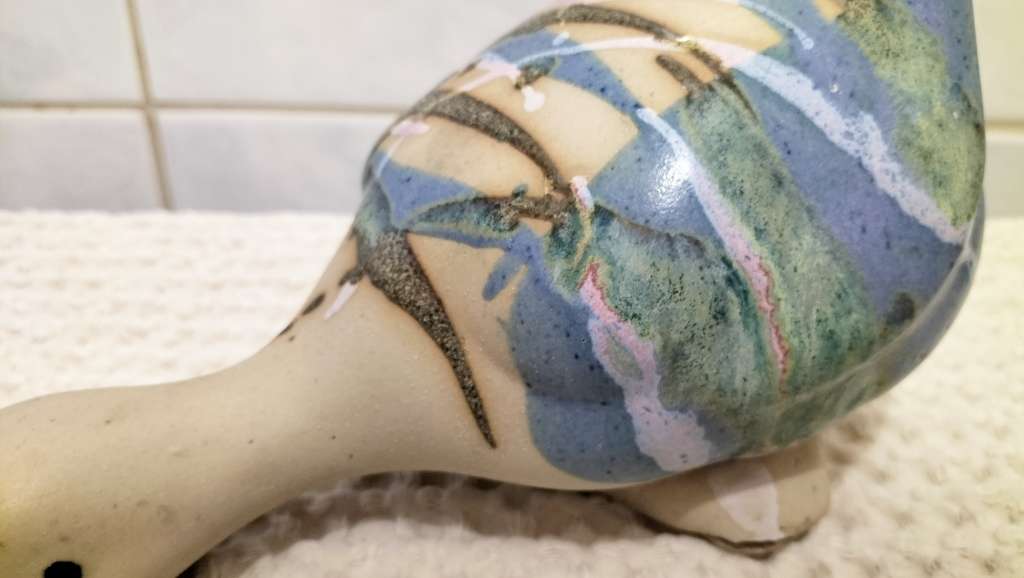 A Magnificent Glazed Pottery Duck