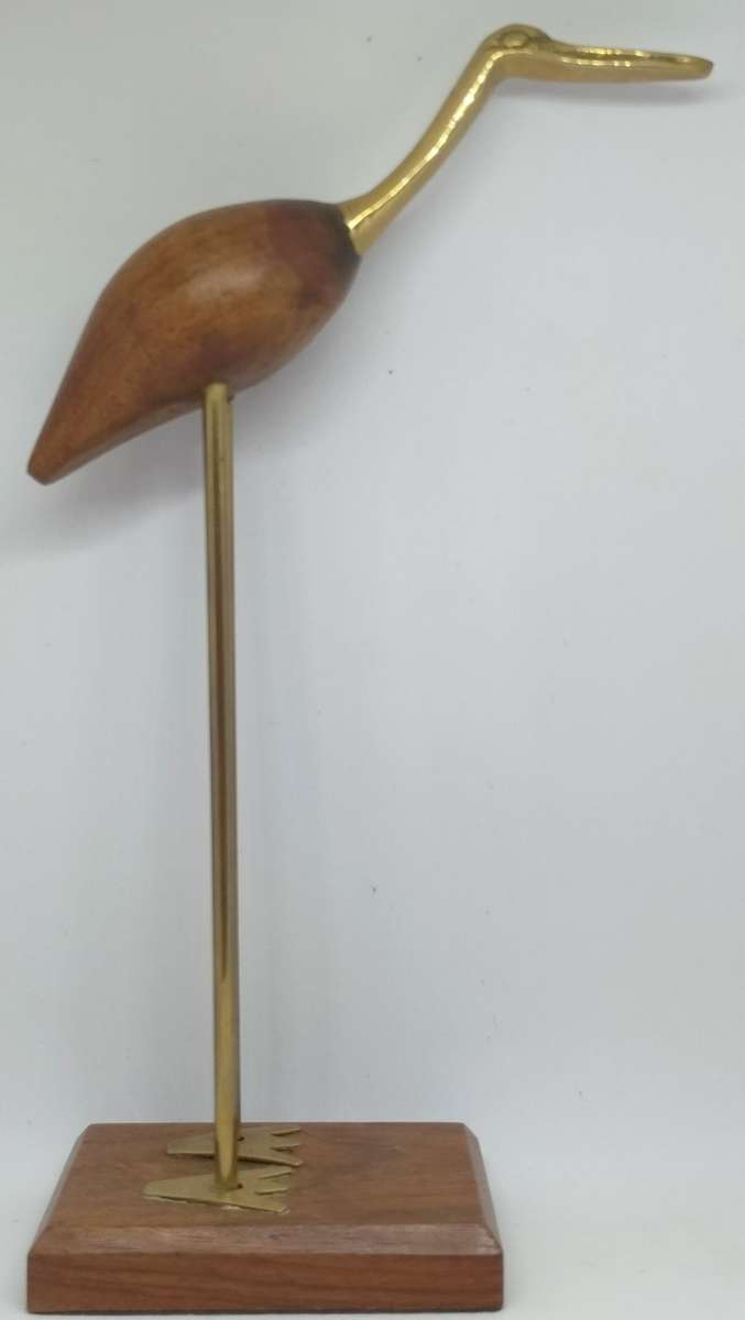 Superb Brass And Wood Bird