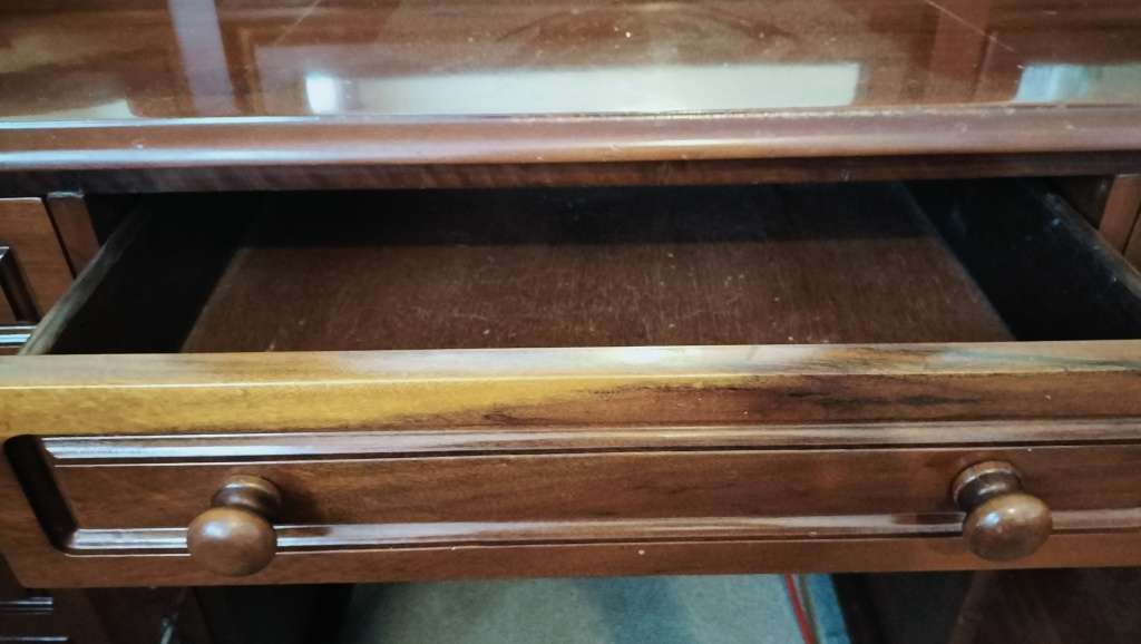 Absolutely Stunning Vintage Imbuia  3 Mirror Large Dresser With Stool - Collection Only