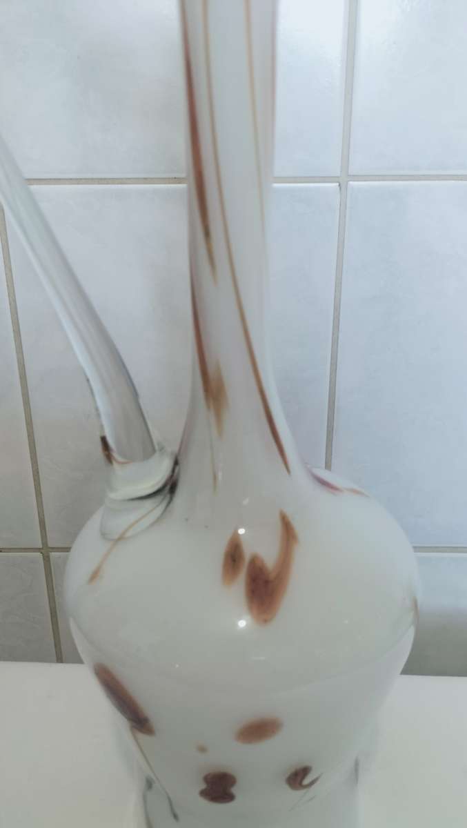 An Absolutely Magnificent Vintage Mid Century Murano/Empoli Opaline Glass Vase - 41cm