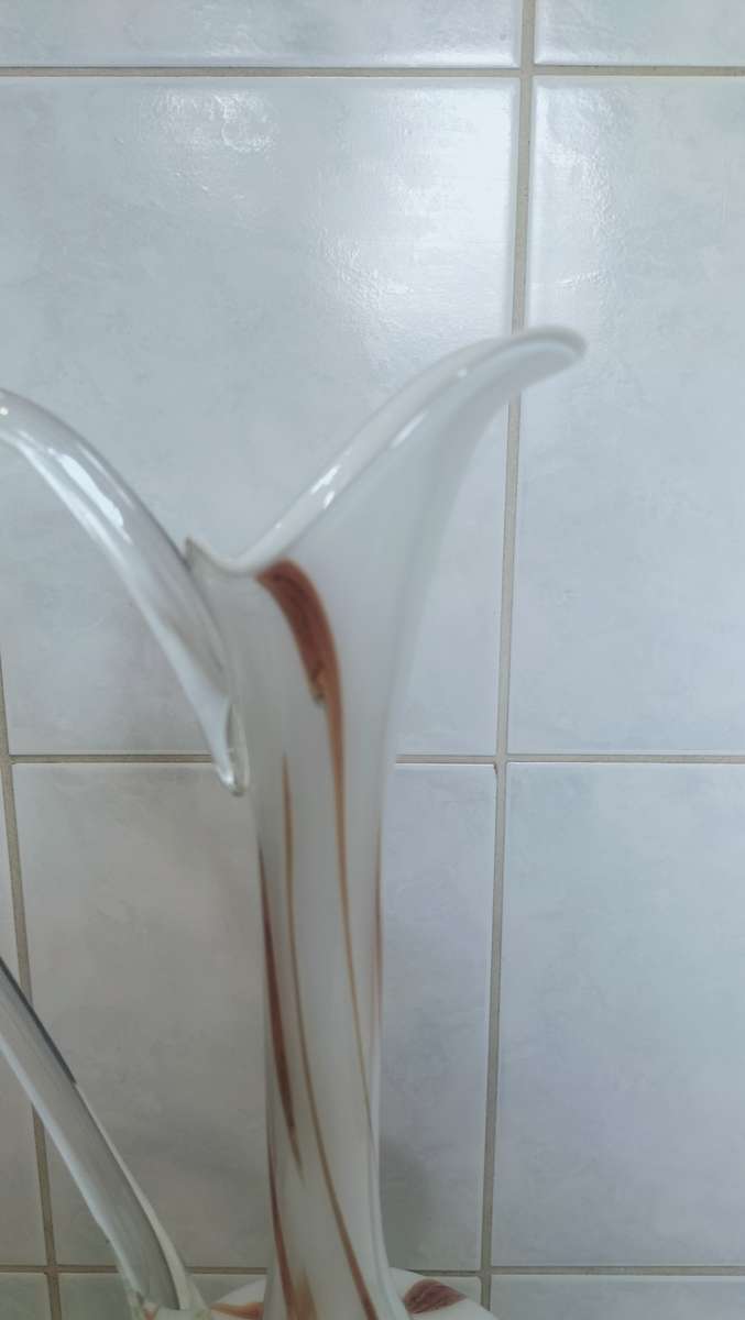 An Absolutely Magnificent Vintage Mid Century Murano/Empoli Opaline Glass Vase - 41cm