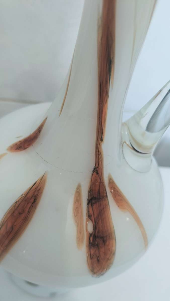 An Absolutely Magnificent Vintage Mid Century Murano/Empoli Opaline Glass Vase - 41cm