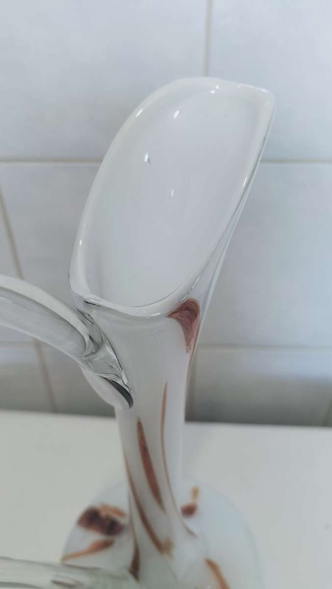 An Absolutely Magnificent Vintage Mid Century Murano/Empoli Opaline Glass Vase - 41cm