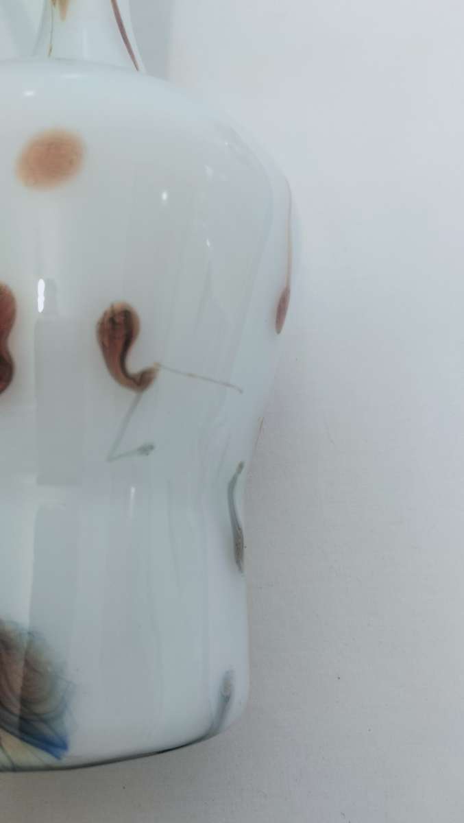 An Absolutely Magnificent Vintage Mid Century Murano/Empoli Opaline Glass Vase - 41cm