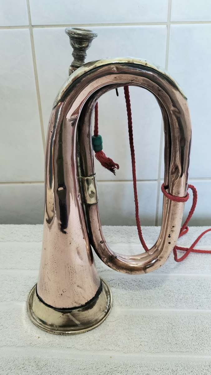 Stunning Antique Copper and Brass Bugle. Still working