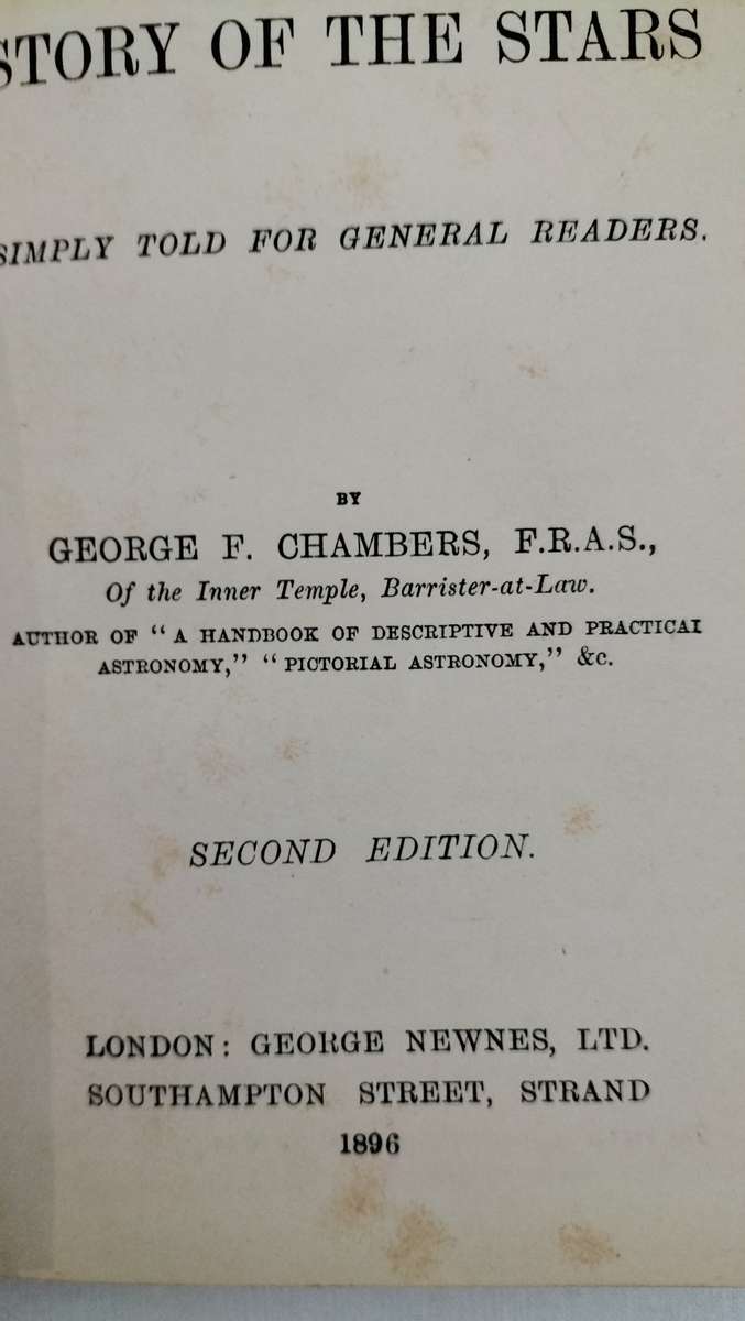 Magnificent Antique 128 Years Old `The Story Of The Stars` GF Chambers