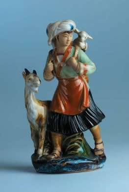 A Magnificent and Rare Shiwan Shiwanzhen Mint Condition Glazed With Matte Face Figurine