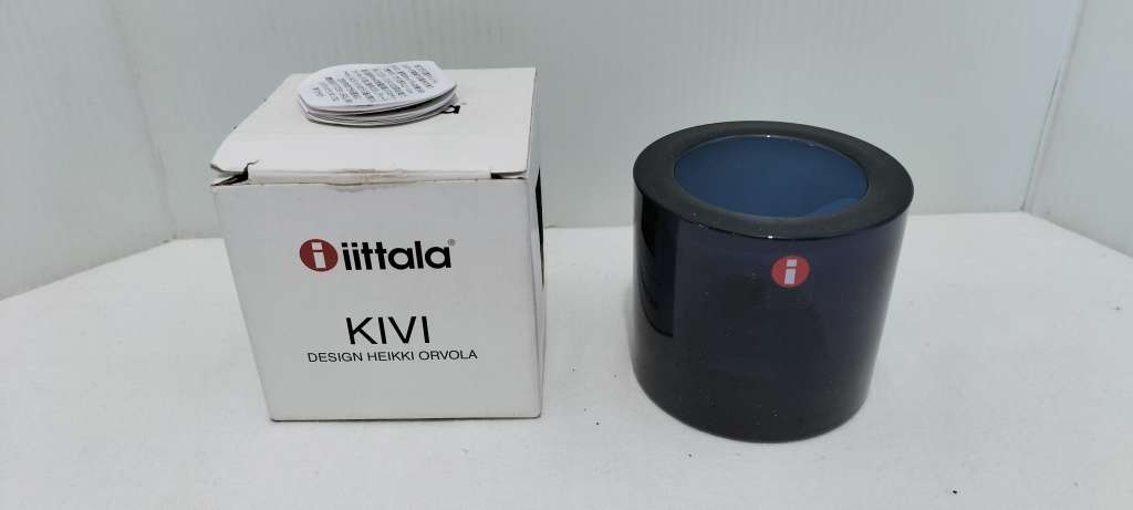 Stunning iittala Heikki Orvola Blue Votive T-light Candle Holder in Box