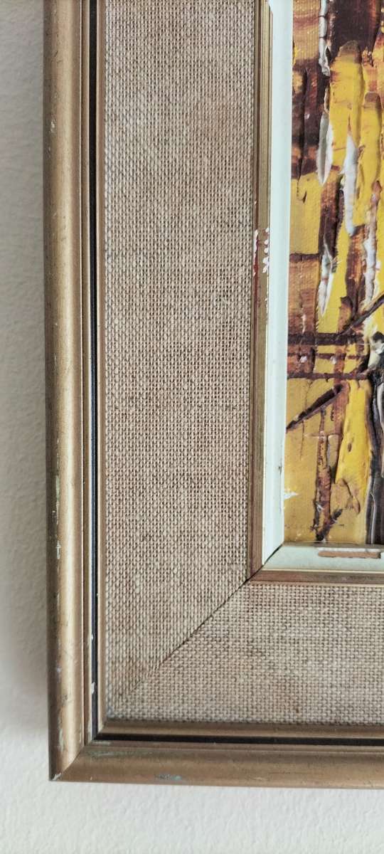 Extremely Rare 1978 Brutalist Style Oil on Canvas signed by Havé. (nr 2) Framed