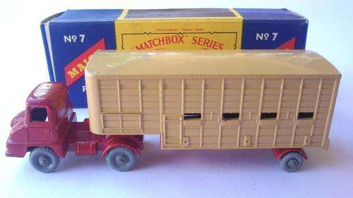 Matchbox Lesney Major #7 Jennings cattle truck,Grey plastic wheels